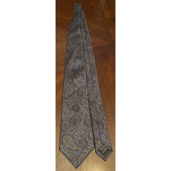 Pronto Uomo Platinum Blue Black Gray Hand Made 100% Silk Made In China - Picture 3 of 9